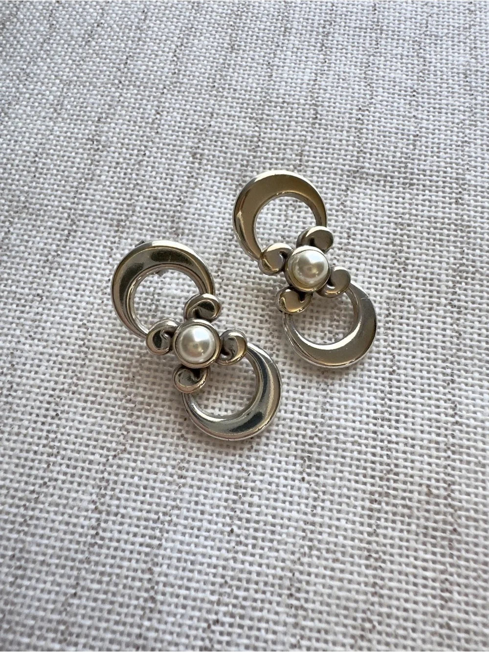 Brighton Taos Pearl Cross Post Drop Earrings